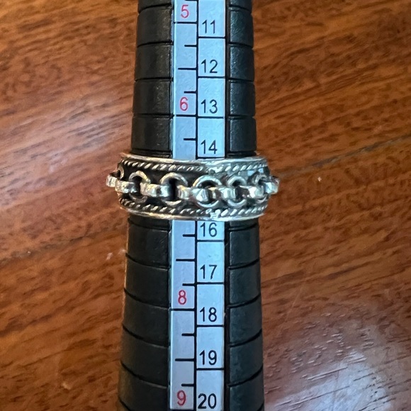 Vintage Sterling Silver Chain Link Ring - Picture 5 of 11